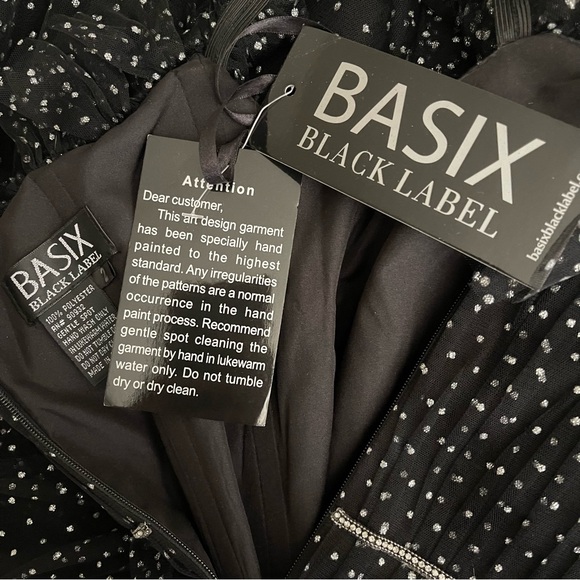 Basix Black Label Metallic Dot Tulle Gown - Picture 3 of 3